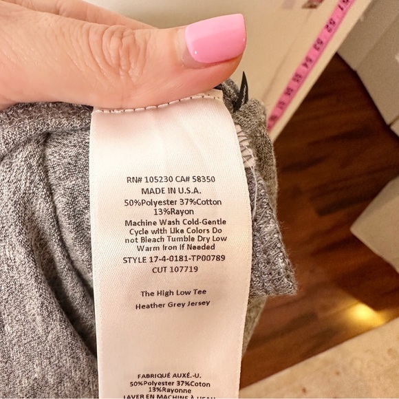 Current/Elliott Heather Oversized Grey Jersey High Low Tee T-Shirt 1/Small - Picture 16 of 16